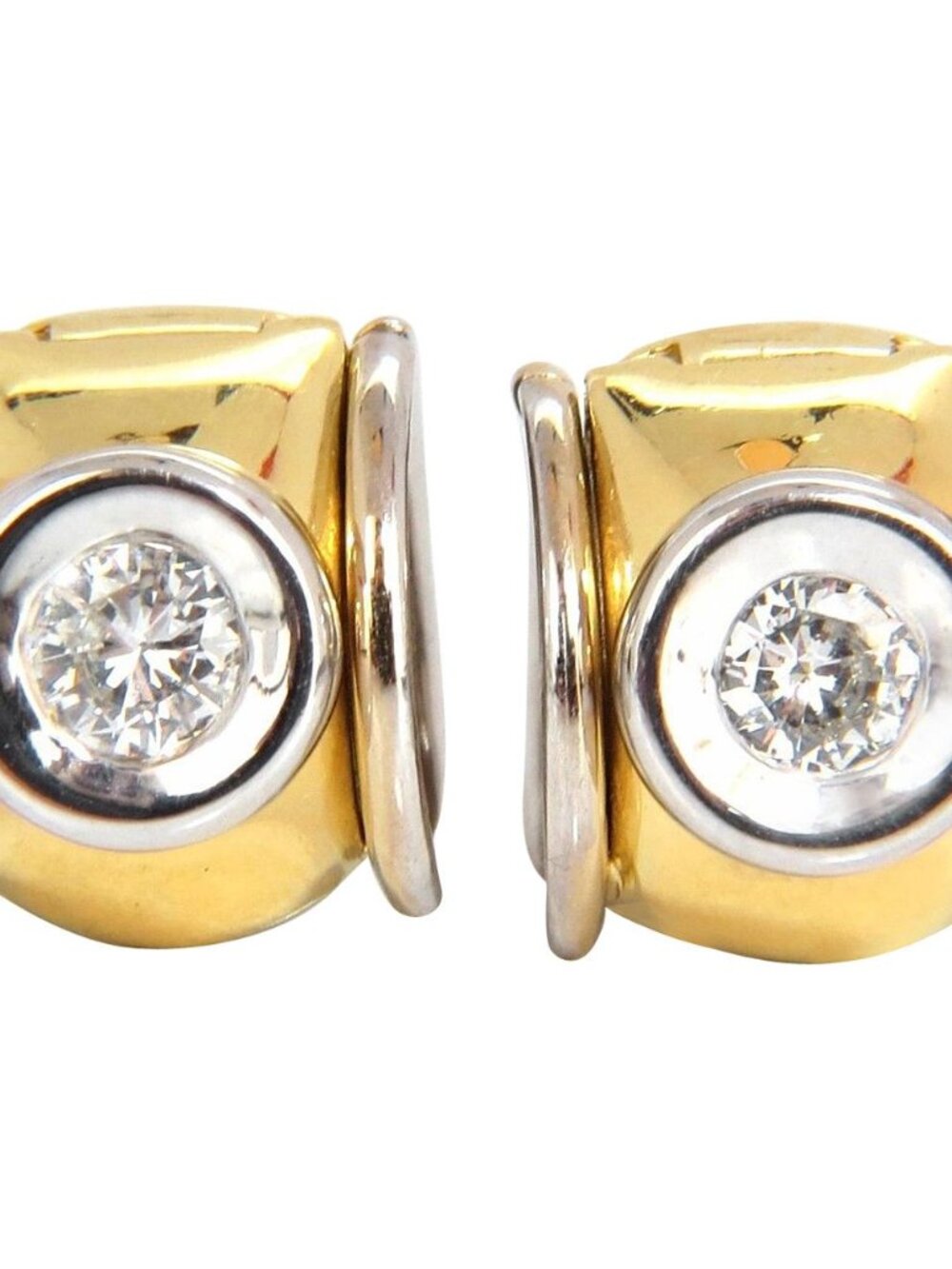 .80ct natural round brilliant diamond huggie earrings 18kt g/si1 petite*
